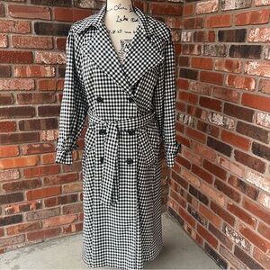 MISS SELFRIDGE BLACK WHITE HOUNSTOOTH TRENCH COAT SIZE 6 NEW